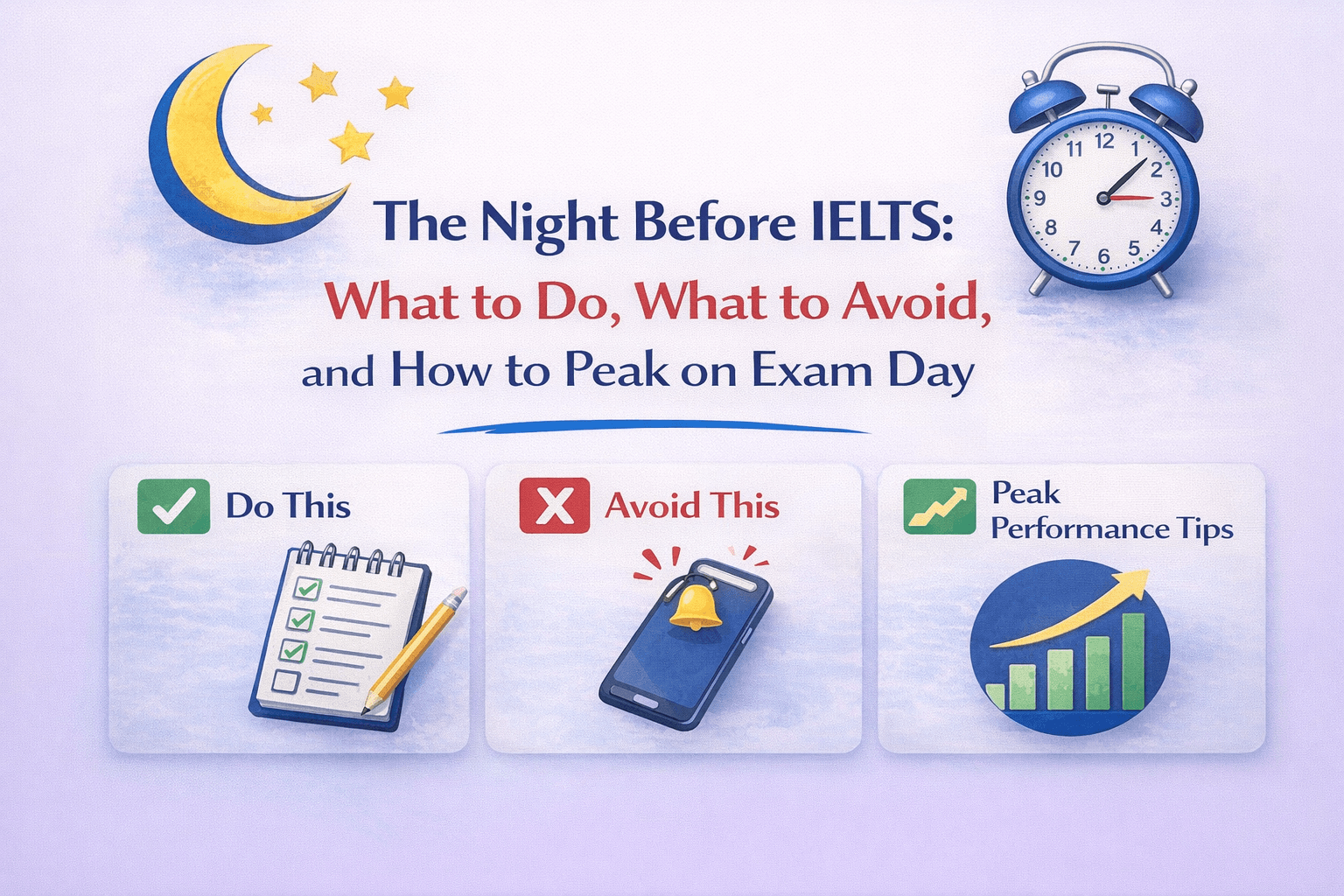 The Night Before IELTS: What to Do, What to Avoid, and How to Peak on Exam Day